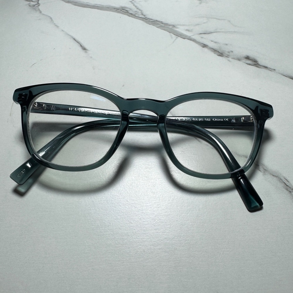 Warby Parker Turner Eyeglasses Teal Green Square Frames 48-20-142 Turner-W 370
